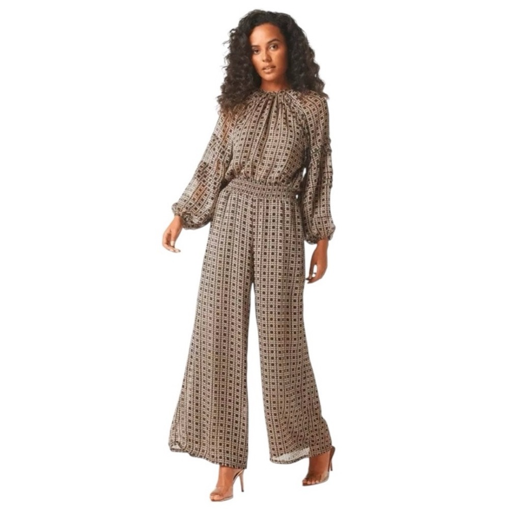 MISA Elastic Waist Freda Lattice Tile Pant size Small tall girl friendly